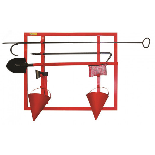 Щит пожарный ЩПО-К открытый ПРЕСТИЖ укомлектованный (багор, 2 ведра, лом, лопата штыковая, топор, ПП-600)
