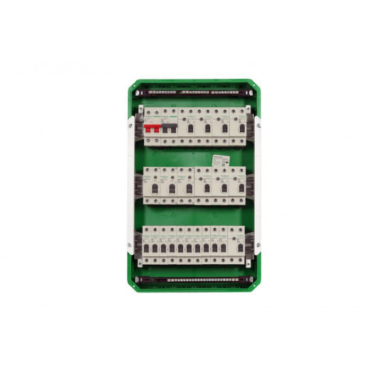 Монтаж дифференциального автомата 2P на DIN-рейку в щиток