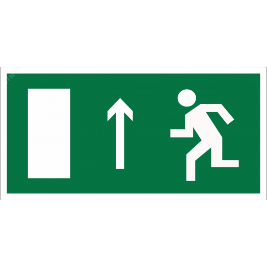 Знак безопасности BL-3015B.E12''Напр. к эвакуационному выходу прямо (лев.)''