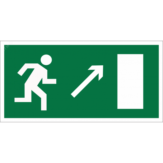Знак безопасности BL-3015A.E05''Напр. к эвакуационному выходу направо вверх''