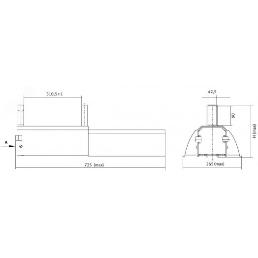 Светильник ЖСП30РуЭк-600-013У5 380В подвес ригель узкий, без разъема