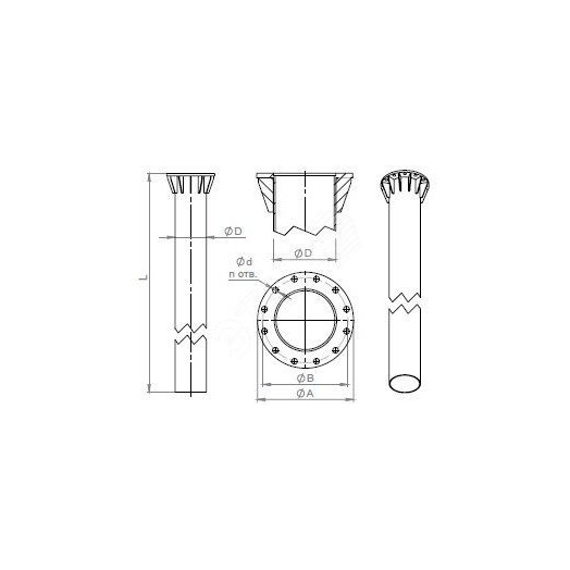 Деталь фундамента закладная ЗДФ-0,273-2,5 0.273х2.5х495х420х8х30