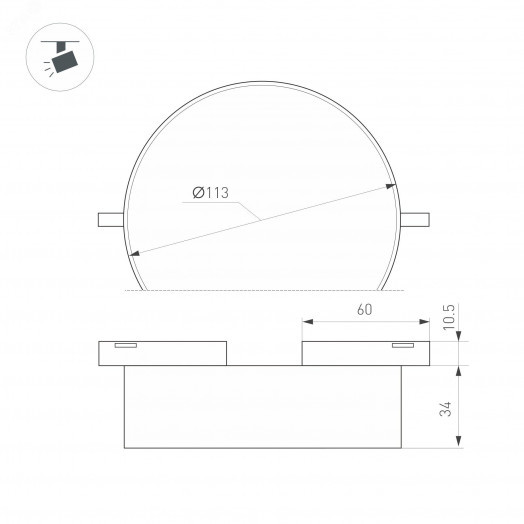 Светильник MAG-MICROCOSM-RONDO-R113-12W Warm3000 (BK, 100 deg, 24V) (IP20 Металл, 3 года)