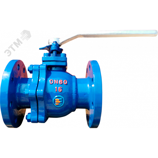 Кран шаровый химический фланцевый ENISEY ЕН.КШХ.50.16.01.02, DN 50 PN 16 кгс/см2, корпус - углеродистая сталь WCB, материал покрытия - FEP, управление - рукоятка