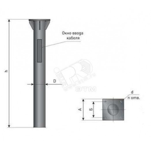 Деталь фундамента закладная ЗДФ-0,108-1,0 К170-130-4х14-02
