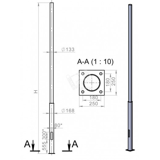 Опора ОП3ф-7,0-159/133/-К240-180-4х25-ц