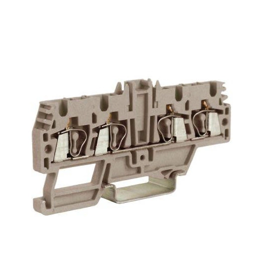 Зажим проходной HMM.2/2+2GR 2.5кв.мм 2 ввод/2 вывода сер. DKC ZHM520GR-RET