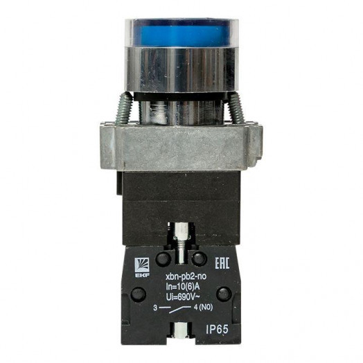 Кнопка BA61 с подстветкой 230В син. NO IP65 PROxima EKF xb2-bw61-230-65