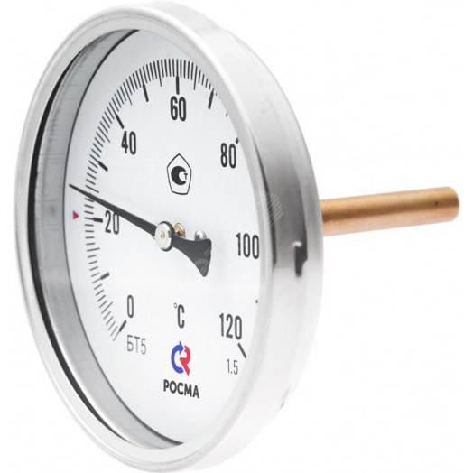 Термометр биметаллический осевой БТ-51.211 0-200С 1/2' 200 кл.1.5