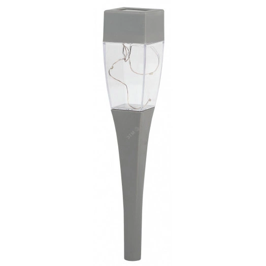 Садовый светильник на солнечной батарее, сталь, пластик, серый, 38 см SL-SS38-GLOW-2 ЭРА