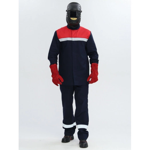 Костюм сварщика Велд-СОП 1 кл.защиты (ткань Хлопок-ОП,350) брюки, темно-синий/красный, 60-62/ 182-188