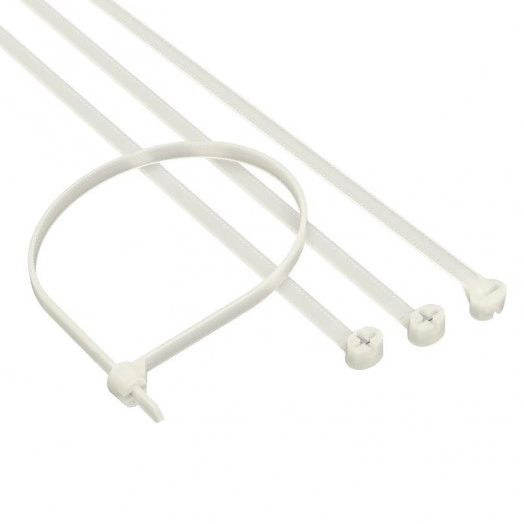 Хомут кабельный 3.5х290 P6.6 с двойным замком бел. (уп.100шт) DKC 21210SR