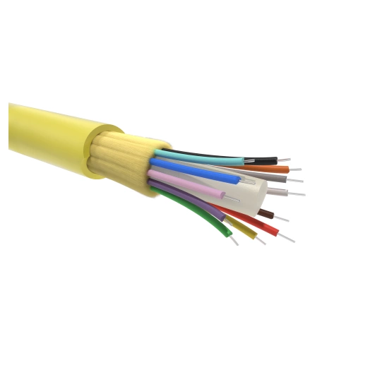 Кабель волоконно-оптический 9/125 одномодовый 24 волокона плотноебуферное покрытие для внутренней прокладки (уп.2000м) желт. DKC RNDTIN9S24LSYL