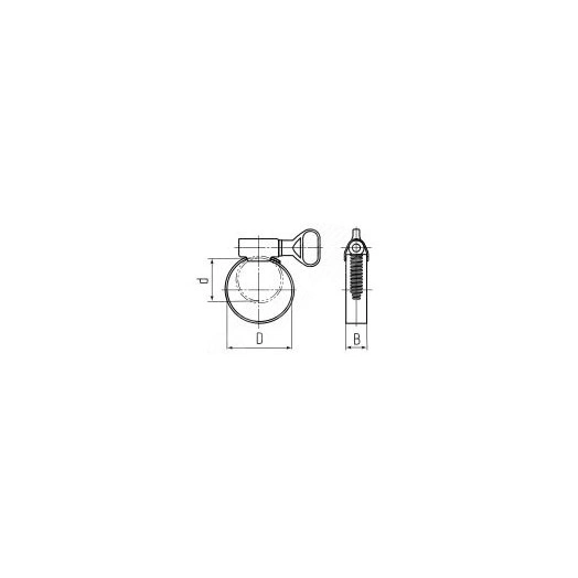 Хомут червячный бабочка PLB-9 (50-70)/W2 (Fortisflex)