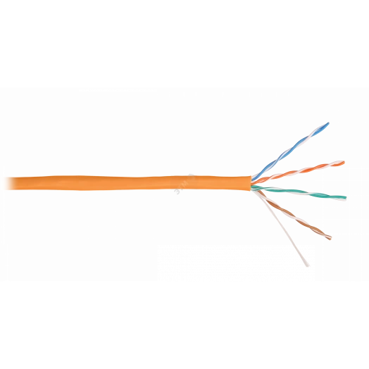 Кабель U/UTP 4 пары, Кат.5e, одножильный, медный, 0,49мм, внутренний, LSZH, оранжевый, 305м