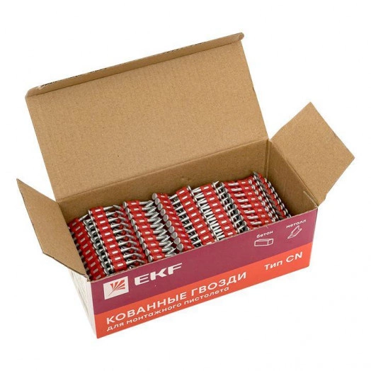 Гвозди кованые для монтажного пистолета по бетону металлу (тип CN) Bullet Type d3мм дл.19мм цинкование (уп.1000шт) Expert EKF cpn-3019bp
