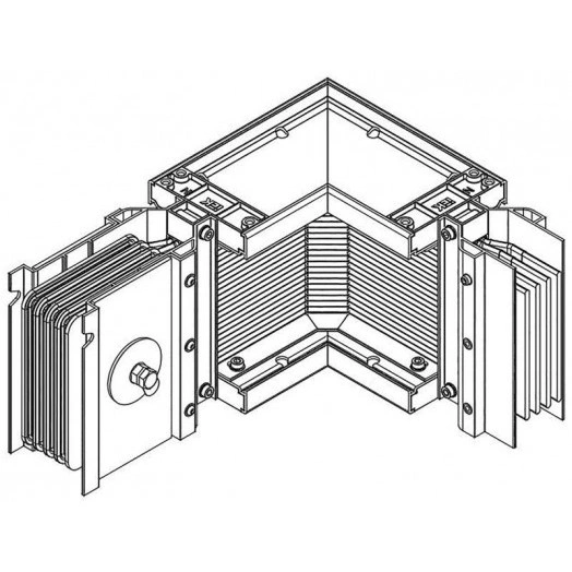 Секция угловая правая 1600А Al 3L+N+PER IP55 тран. IEK LB-1600A4-35-F-LR