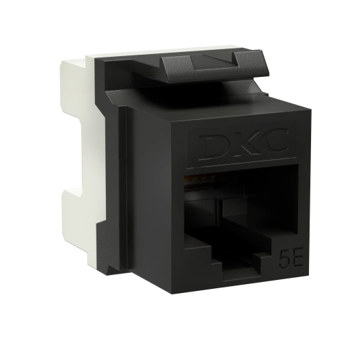 Модуль Keystone RJ45 CAT5E не экранированный 180град. черн. DKC RNK5EU180BK