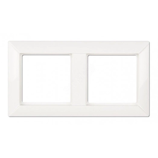 Рамка 2-местная для вертикальной и горизонтальной установки. Серия- Eco Profi. Материал- термопласт. Цвет- белый