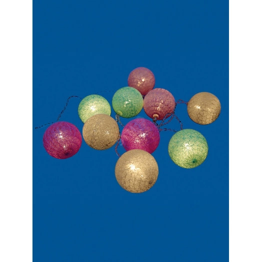 Гирлянда светодиодная Клубки на батарейках 2AA (не в/к) 2м 10 светодиодов Теплый белый свет Провод прозрачный ULD-S0200-010/STB/2AA WARM WHITE IP20