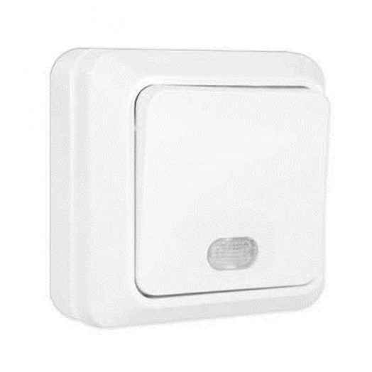 Выключатель 1-кл. ОП Олимп 10А IP20 с подсветкой бел. UNIVersal О0121 Выключатель 1-кл. ОП Олимп 10А IP20 с подсветкой бел. UNIVersal О0121