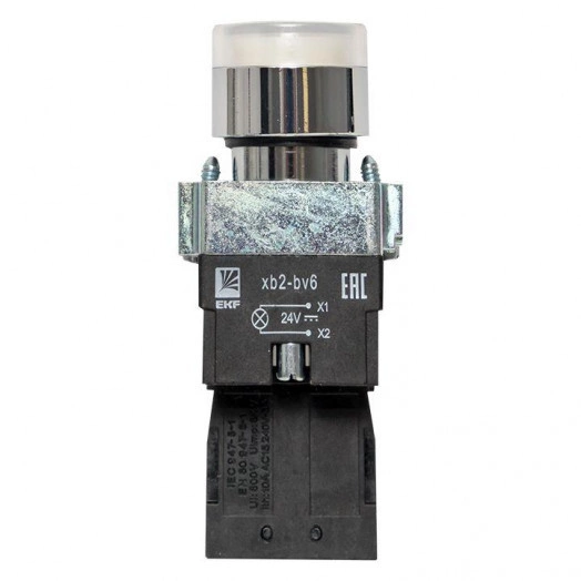 Кнопка BA21 с подстветкой 24В бел. NO PROxima EKF xb2-bw21-24