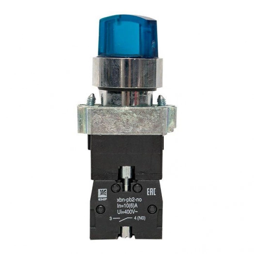 Переключатель BD21 2P с син. подстветкой 230В NO PROxima EKF xb2-bk21-b-230