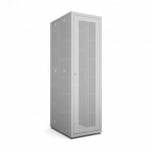 Шкаф напольный телекоммуникационный NTSS RS 42U 600х1000мм, 4 профиля 19, двери перфорированная и сплошная металл, регулируемые опоры, боковые стенки съемные, разобранный, серый RAL 7035