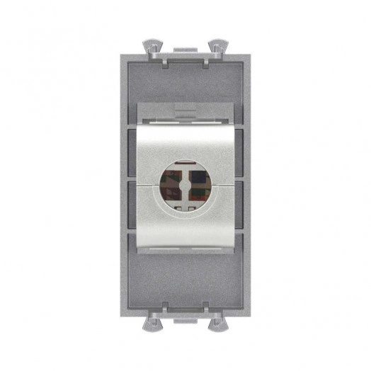 Розетка компьютерная 1мод. Avanti "Закаленная сталь" RJ45 кат.5E без шторок экранир. модульная механизм DKC 4404761