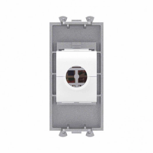 Розетка компьютерная 1мод. Avanti "Закаленная сталь" RJ45 кат.6A без шторок модульная механизм DKC 4404671