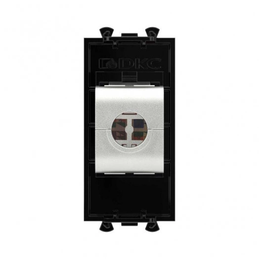 Розетка компьютерная 1мод. Avanti "Черный квадрат" RJ45 кат.5E без шторок экранир. модульная механизм DKC 4402761