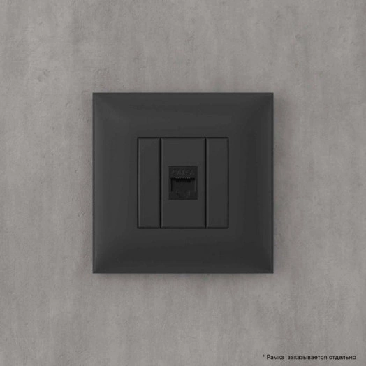 Розетка компьютерная 1-м СП Avanti "Черный матовый" RJ45 кат.6A без шторок механизм DKC 4412673