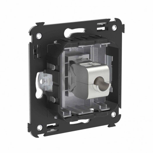 Розетка компьютерная 1-м СП Avanti "Закаленная сталь" RJ45 кат.6 без шторок экранир. механизм DKC 4404793