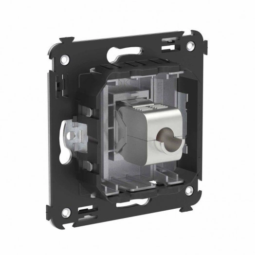 Розетка компьютерная 1-м СП Avanti "Закаленная сталь" RJ45 кат.6A без шторок экранир. механизм DKC 4404773