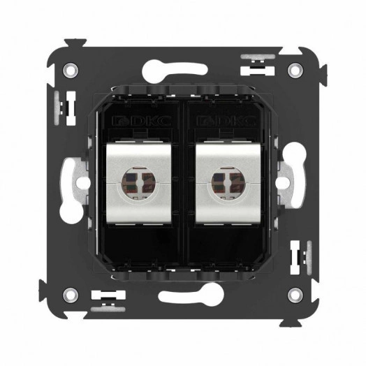 Розетка компьютерная 2-м СП Avanti "Черный квадрат" RJ45 кат.6 без шторок экранир. механизм DKC 4402794