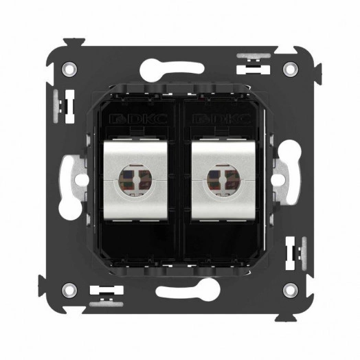 Розетка компьютерная 2-м СП Avanti "Черный квадрат" RJ45 кат.6A без шторок экранир. механизм DKC 4402774