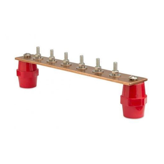 Шина главная заземляющая с изоляторами 6 подкл. 260ммх40ммх4мм медь DKC NE2006