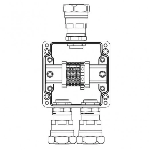 Корпус взрывозащищенный 120х120х90мм 1Ex e IIC T5 Gb IP66 GRP DKC 1231.031.20.04U