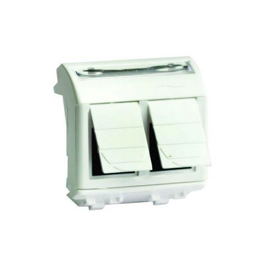 Розетка компьютерная 2-м СП 2мод. Brava RJ45 кат.5E сл. кость DKC 75656S