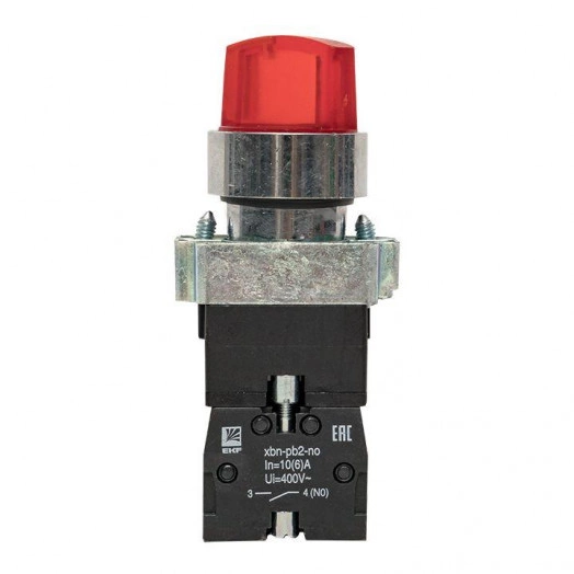 Переключатель BD21 2P с красн. подстветкой 24В NO PROxima EKF xb2-bk21-r-24