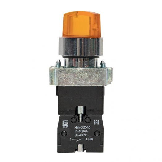 Переключатель BD21 2P с желт. подстветкой 230В NO PROxima EKF xb2-bk21-y-230