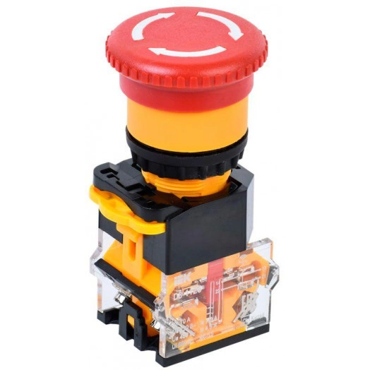 Кнопка D8-11ZS "Грибок" d22мм 1з+1р поворотн. с фиксацией красн. IEK BBG30-11ZS-3-23-K04