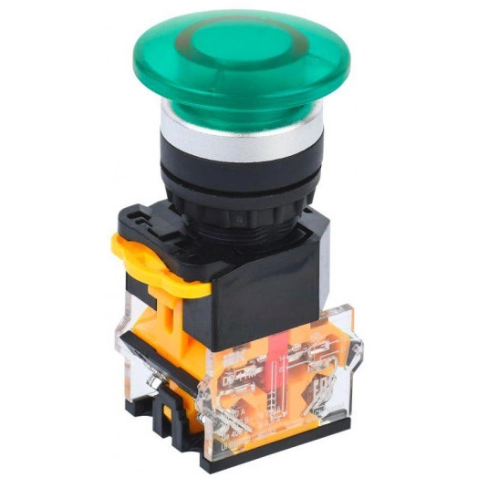 Кнопка D8-11M "Грибок" d22мм 1з+1р зел. IEK BBG30-11M-3-22-K06
