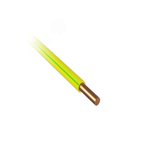 Провод установочный ПуВ 1х0.5 ТРТС желто-зеленый однопроволочный