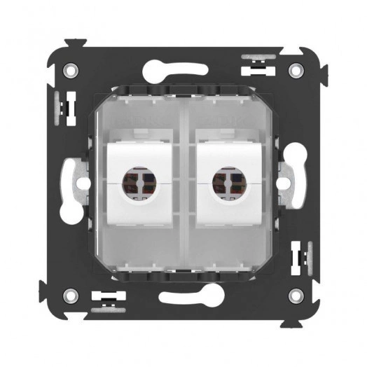 Розетка компьютерная 2-м СП Avanti "Белое облако" RJ45 кат.5E без шторок механизм DKC 4400664