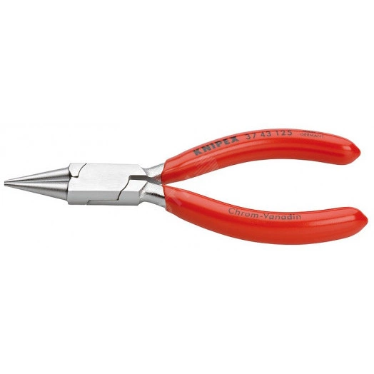 Круглогубцы захватные прецизионные L-125 мм хромированные обливные рукоятки KN-3743125