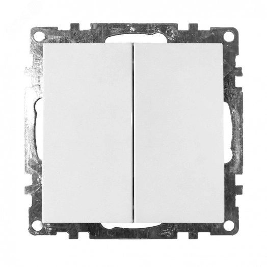 Выключатель 2-клавишный, серия Катрин, белый, Stekker