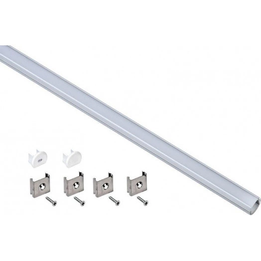 Профиль алюминиевый для LED ленты 1816 накладной кругл. опал (дл.2м) компл. аксессуров IEK LSADD1816-SET1-2-N2-1-08