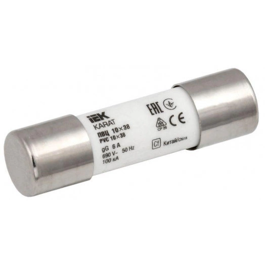 Вставка плавкая цилиндрическая ПВЦ 10х38 6А KARAT IEK MFL10-006