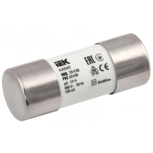 Вставка плавкая цилиндрическая ПВЦ 22х58 12А KARAT IEK MFL30-012